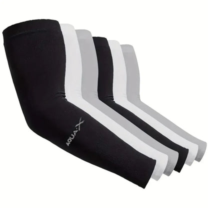 Capilorix UV arm sun sleeves, 3 pairs, breathable outdoor protection for driving, sports, hiking, and summer activities.