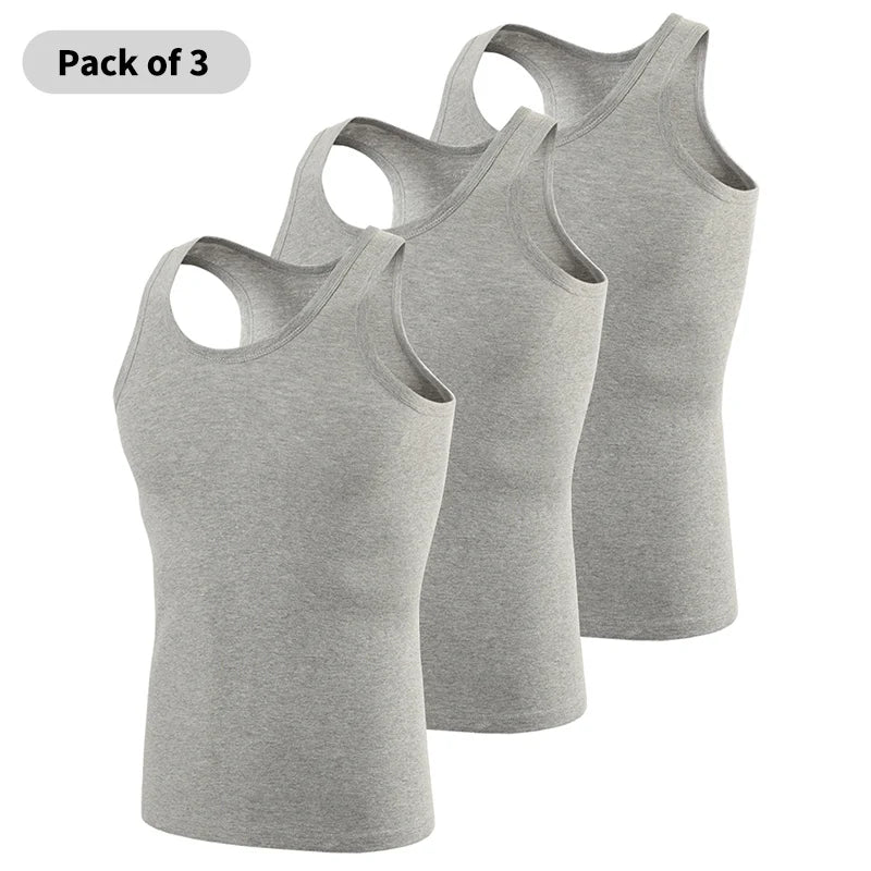 Capilorix men's cotton joker vest, sleeveless casual shirt, simple fit sports fitness T-shirt for teenagers and middle-aged men.