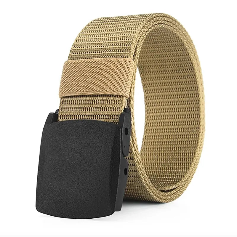 Capilorix men's outdoor casual canvas belt with metal-free nylon design, suitable for training, tactical wear, pants, and jeans.