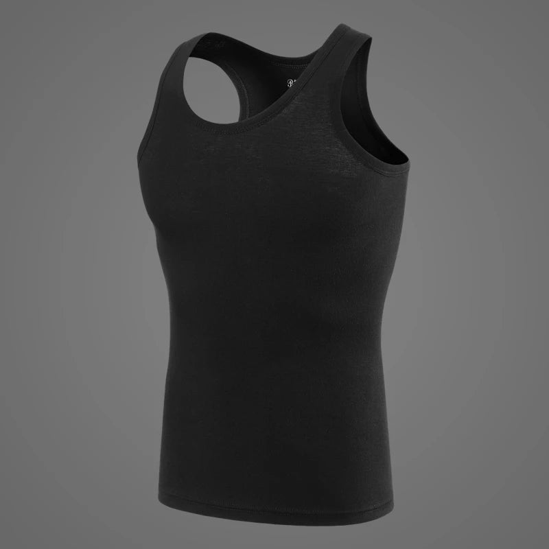 Capilorix men's cotton Joker vest, casual sleeveless T-shirt with simple fit, suitable for teens and middle-aged sports and fitness wear