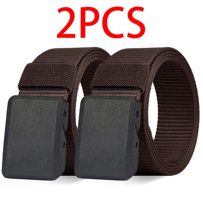 Capilorix men's outdoor casual canvas tactical belt with metal-free nylon design, suitable for pants and jeans, ideal for sports and training.