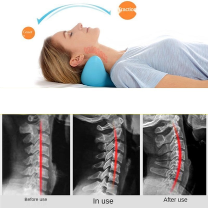 Capilorix cervical spine massage pillow with acupressure points for neck and shoulder relief, designed for home traction and massage therapy.