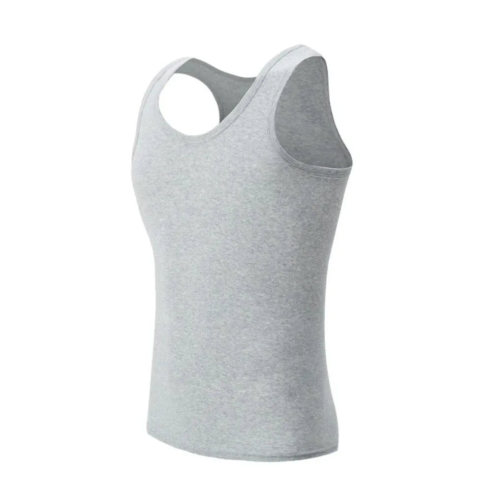 Capilorix men's cotton Joker vest, sleeveless casual fitness T-shirt, simple fit sports shirt for teenagers and middle-aged.