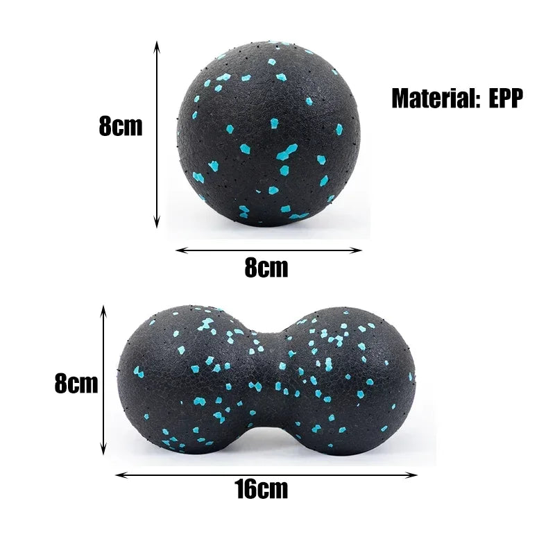 Capilorix EPP 8cm peanut-shaped fascia ball for muscle relaxation, pain relief, massage, yoga, and fitness exercises.