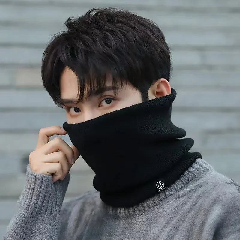 Capilorix knitted neck warmer sports scarf for women and men, soft, thick winter face cover for skating, running, hiking, and cold weather.