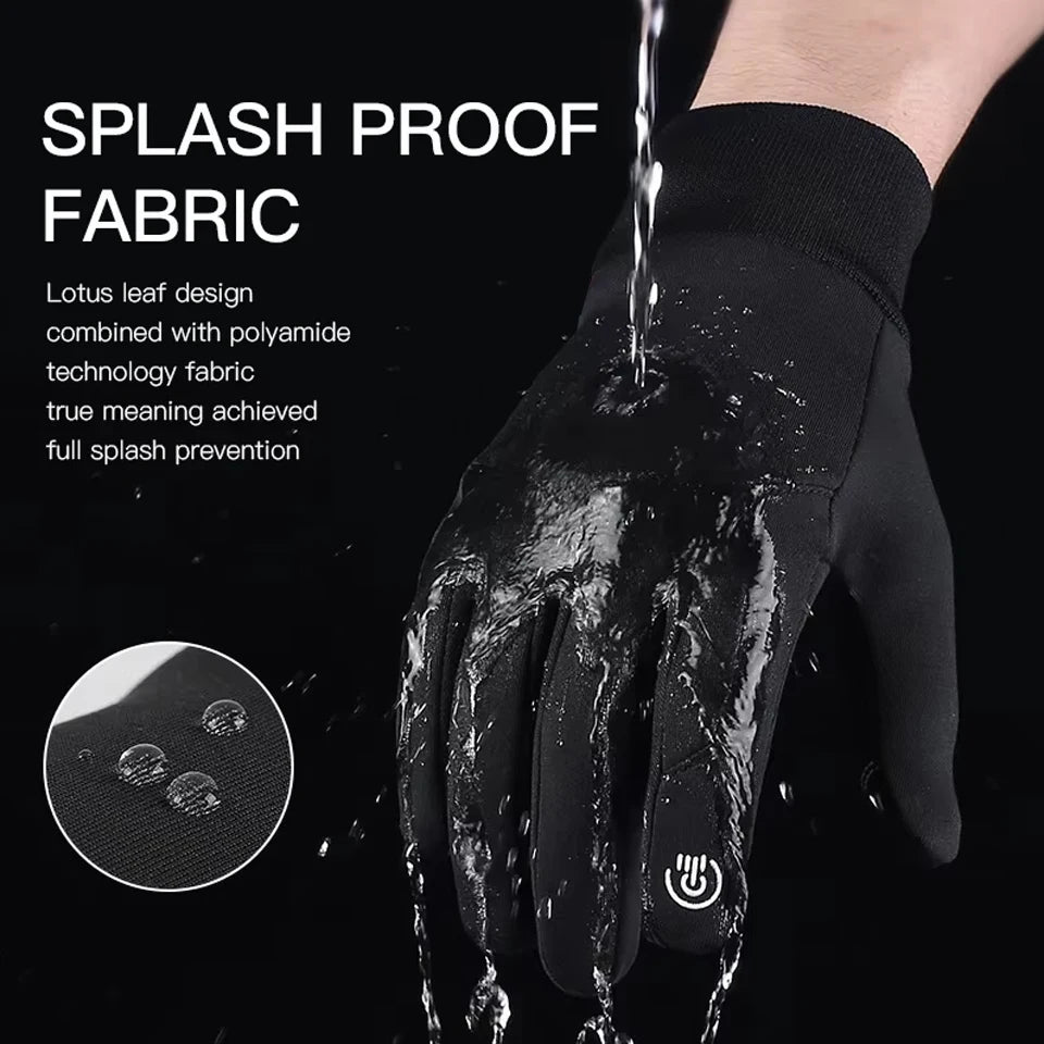 Black Capilorix outdoor cycling gloves with touchscreen fingertips, non-slip grip, ideal for running, fitness, and motorcycle riding.