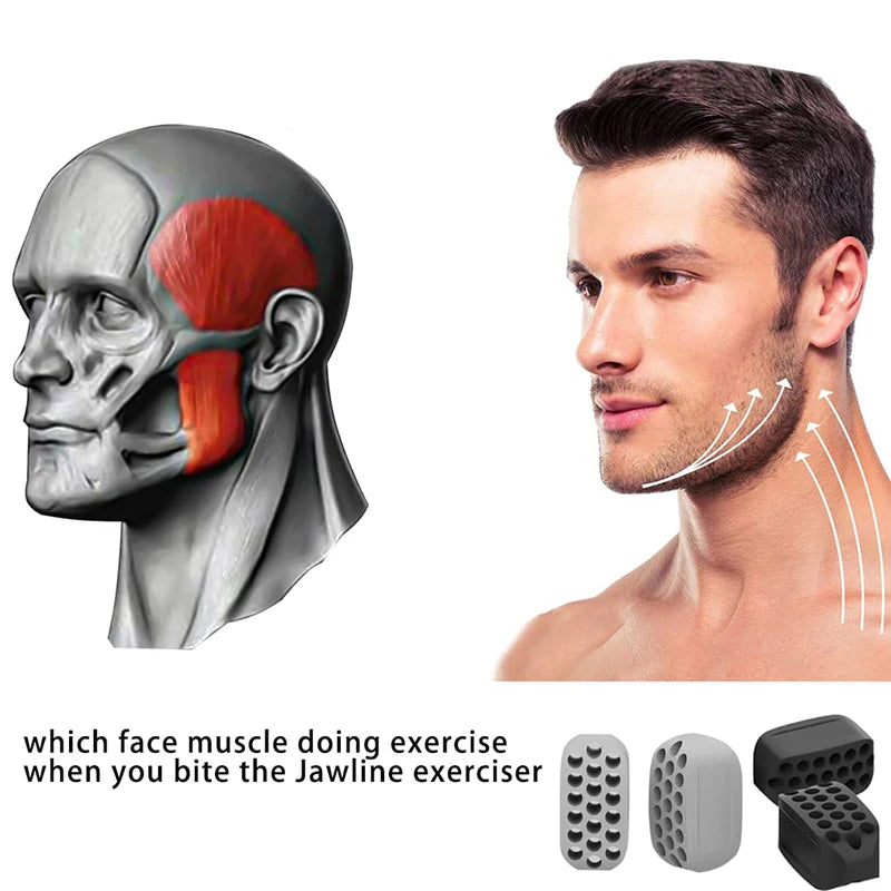 Capilorix silicone jaw exerciser and facial toner for jawline and neck toning, double chin reduction, facial fitness tool