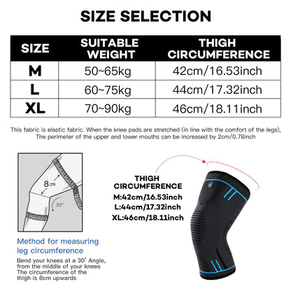 Capilorix compression knee support sleeve with breathable elastic material, suitable for sports like basketball, volleyball, and running.