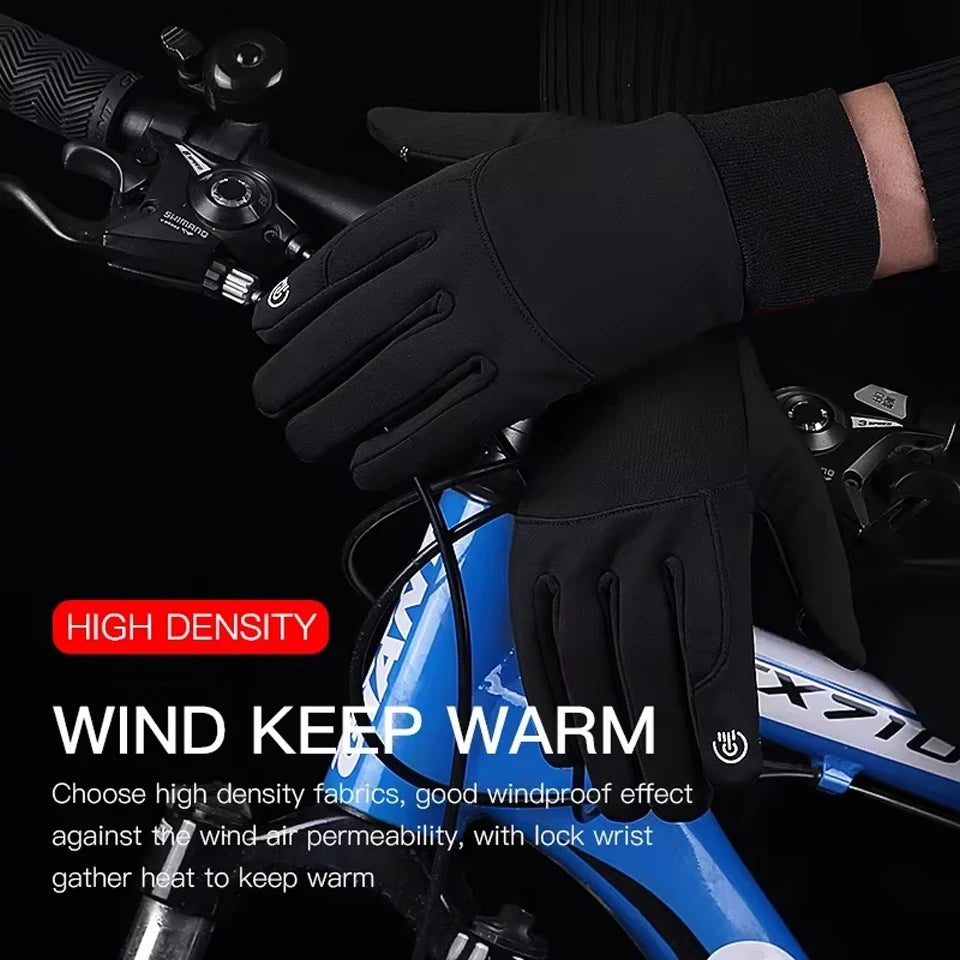 Capilorix men's black outdoor cycling gloves with touchscreen fingertips, non-slip grip, ideal for running and outdoor fitness.