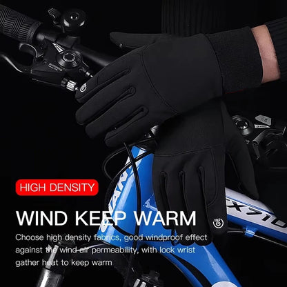 Capilorix men's black outdoor cycling gloves with touchscreen fingertips, non-slip grip, ideal for running and outdoor fitness.