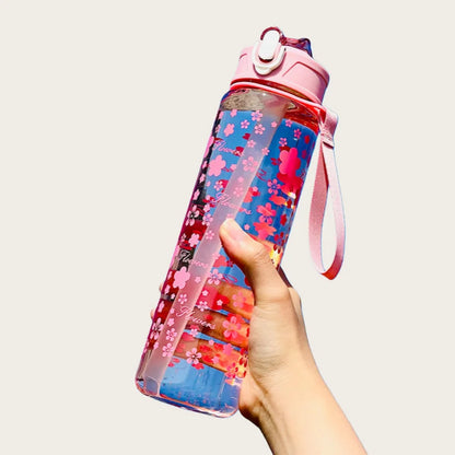 Capilorix 800ml sports water bottle with time scale, leak-proof BPA-free design, 27oz plastic water bottle for active use