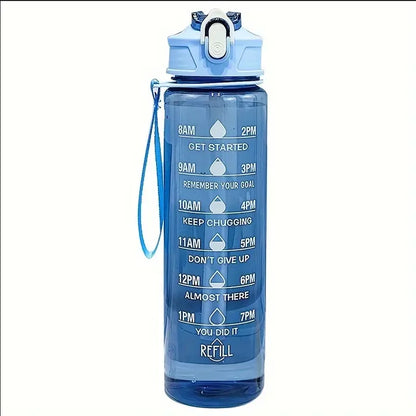 Capilorix 800ml sports water bottle with time scale, leak-proof, BPA-free, 27oz, designed for active hydration.