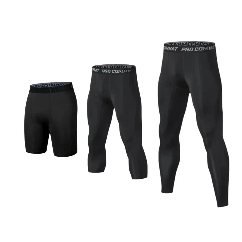 Men's Capilorix compression pants with cooling dry fabric, designed for running and athletic workouts, featuring tight fit and active shorts style.