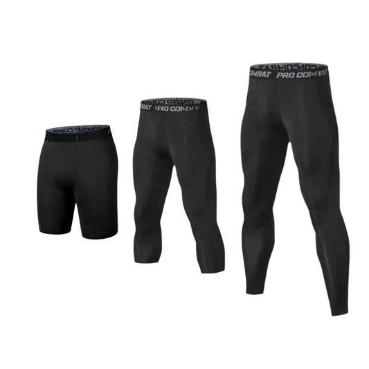 Men's Capilorix compression pants with cooling dry fabric, designed for running and athletic workouts, featuring tight fit and active shorts style.