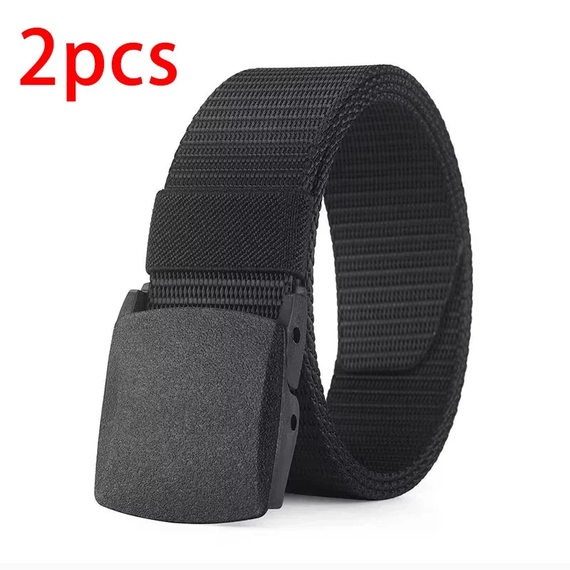 Capilorix men's outdoor canvas tactical belt with metal-free nylon design, suitable for casual pants, jeans, and sportswear.