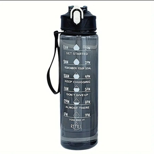 Capilorix 800ml sports water bottle with time scale, leak-proof, BPA-free, 27oz, made for active hydration.