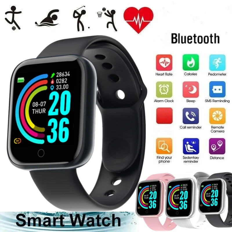 Capilorix Sports Smartwatch for men and women with heart rate monitor, fitness tracking, music player, and colorful bracelet design.