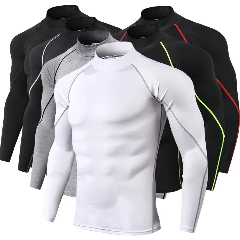 Capilorix men's sport T-shirt, quick-dry long sleeve compression top designed for bodybuilding, running, and fitness activities.