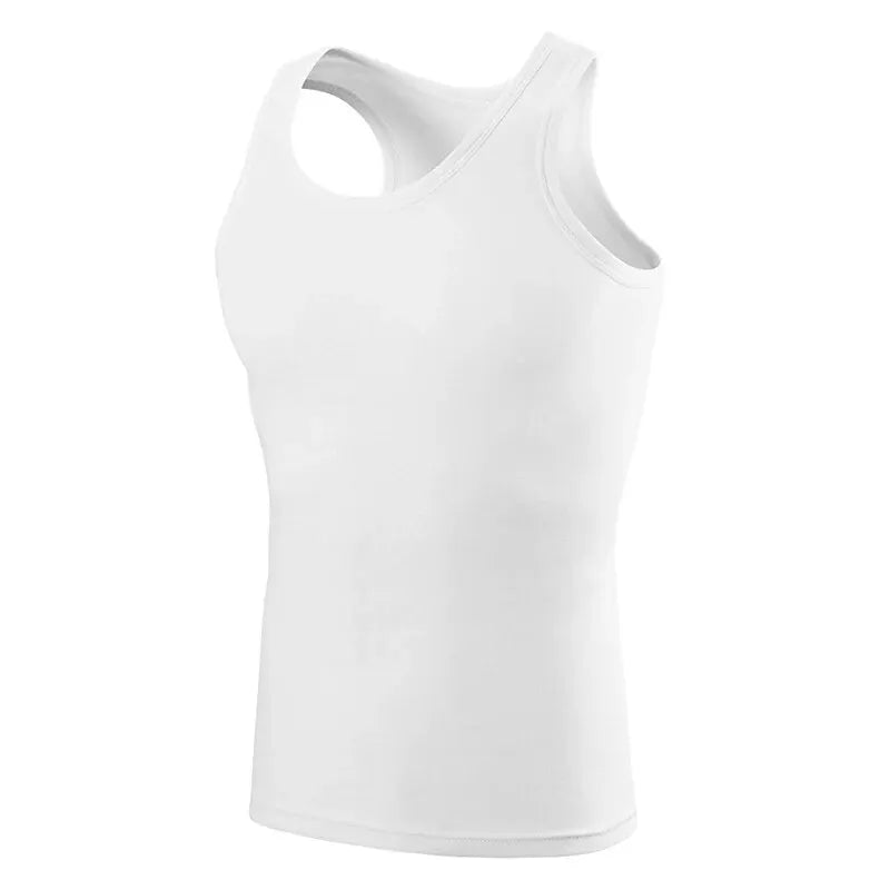 Capilorix men's cotton joker vest, sleeveless sports fitness T-shirt with simple fit, casual style for teenagers and middle-aged adults