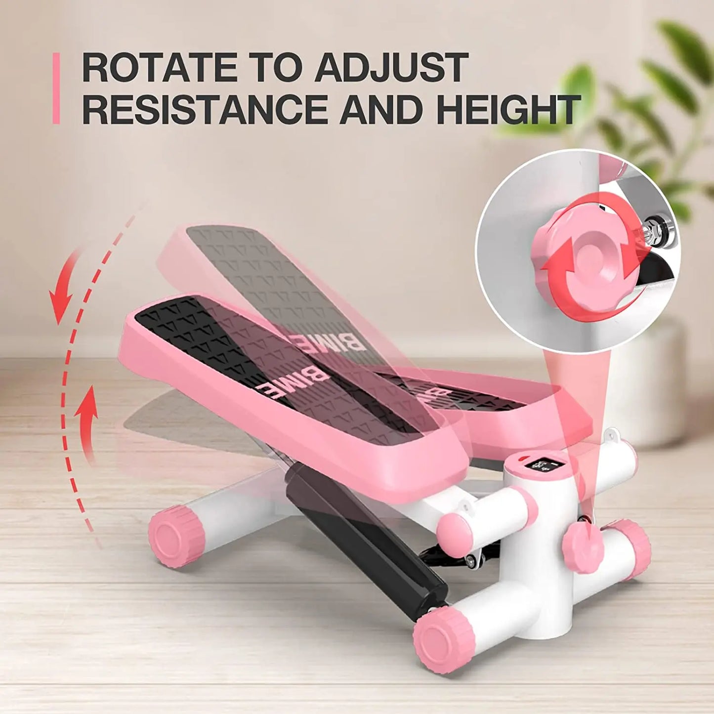 Capilorix portable home gym mini fitness stepper with LCD display and resistance band for workout exercises
