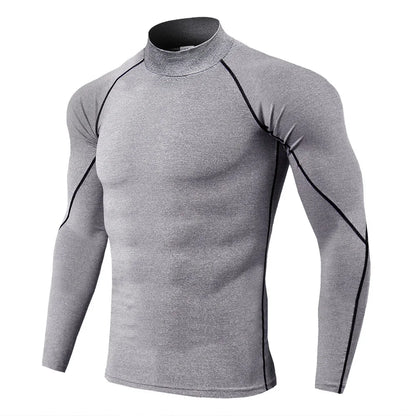 Capilorix men's sport T-shirt, quick-dry long sleeve compression top designed for bodybuilding, running, and fitness activities.