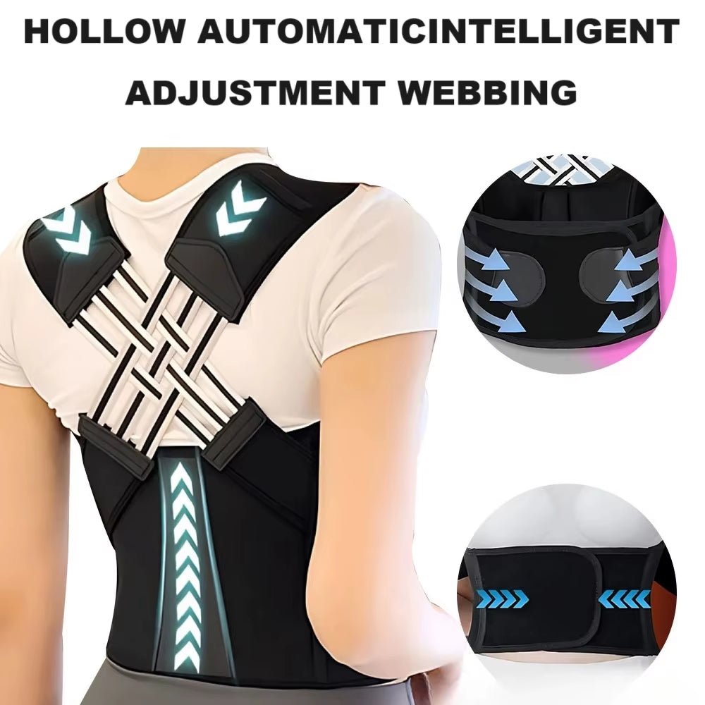 Back Brace Posture Corrector for Women & Men – Adjustable Shoulder Straightener & Full Back Support Belt - Capilorix