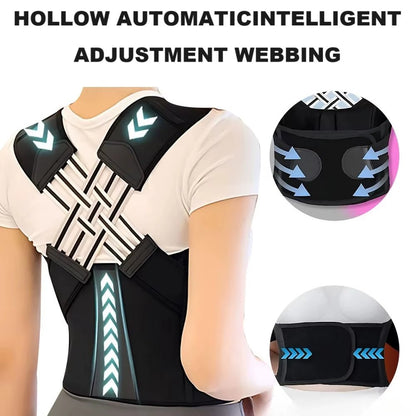 Back Brace Posture Corrector for Women & Men – Adjustable Shoulder Straightener & Full Back Support Belt - Capilorix