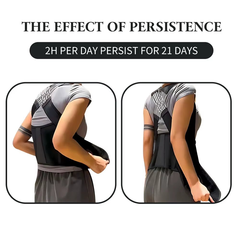Back Brace Posture Corrector for Women & Men – Adjustable Shoulder Straightener & Full Back Support Belt - Capilorix