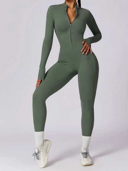 Elevate Your Workout Game with Our Comfy Zip - Up Sports Jumpsuit for Every Season! 🧘‍♀️💪 Activewear FitnessFashion - Capilorix