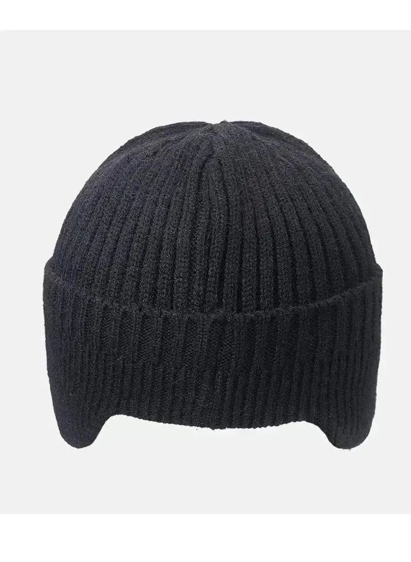 New Winter Men'S Hat – Outdoor Ear Protection Warm Knitted Cap with Windproof Visor, Thick Bicycle Scarf Cap for Men - Capilorix