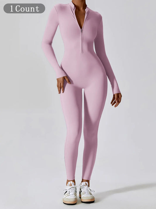 Elevate Your Workout Game with Our Comfy Zip - Up Sports Jumpsuit for Every Season! 🧘‍♀️💪 Activewear FitnessFashion - Capilorix