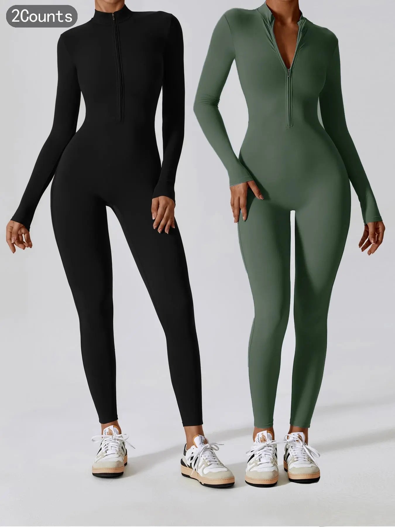 Elevate Your Workout Game with Our Comfy Zip - Up Sports Jumpsuit for Every Season! 🧘‍♀️💪 Activewear FitnessFashion - Capilorix