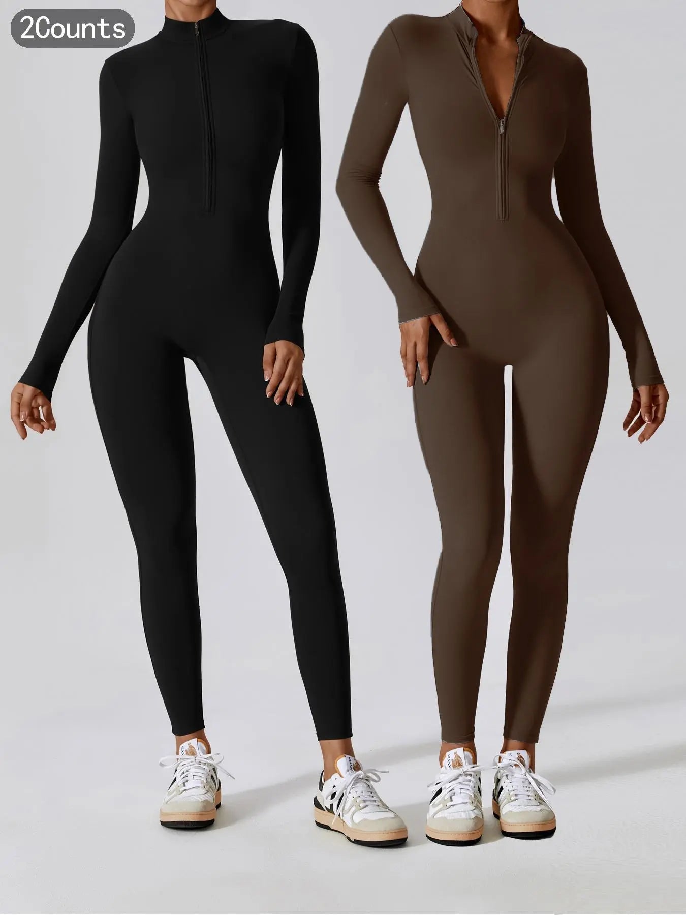 Elevate Your Workout Game with Our Comfy Zip - Up Sports Jumpsuit for Every Season! 🧘‍♀️💪 Activewear FitnessFashion - Capilorix