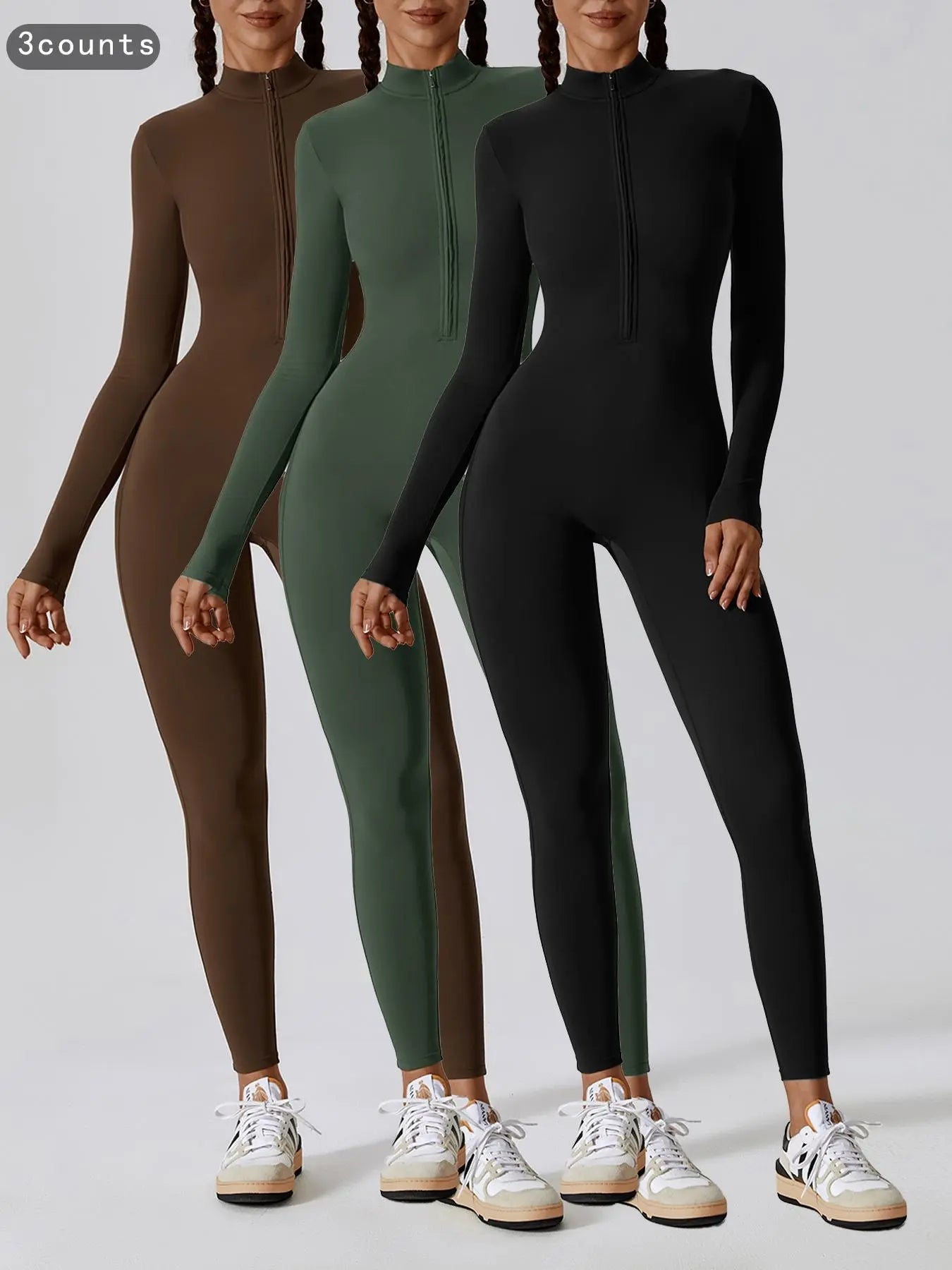 Elevate Your Workout Game with Our Comfy Zip - Up Sports Jumpsuit for Every Season! 🧘‍♀️💪 Activewear FitnessFashion - Capilorix