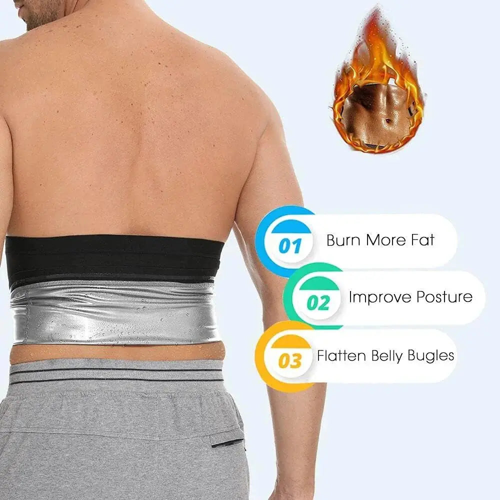 Men's Sauna Waist Trimmer Belt – Heat - Boosting Fat Burner & Core Shaper for Gym & Daily Wear - Capilorix